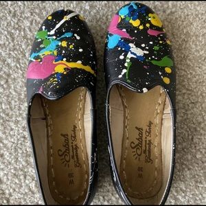 Hand Painted Splatter Sabah Shoes 39
